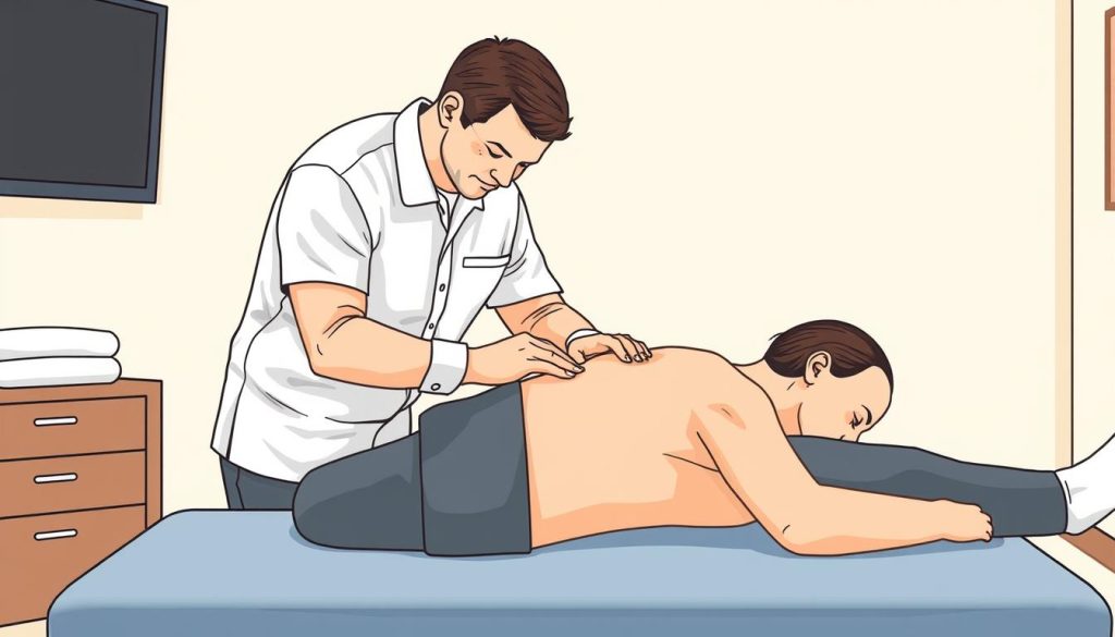 Image of a physical therapist performing dry needling on a patient