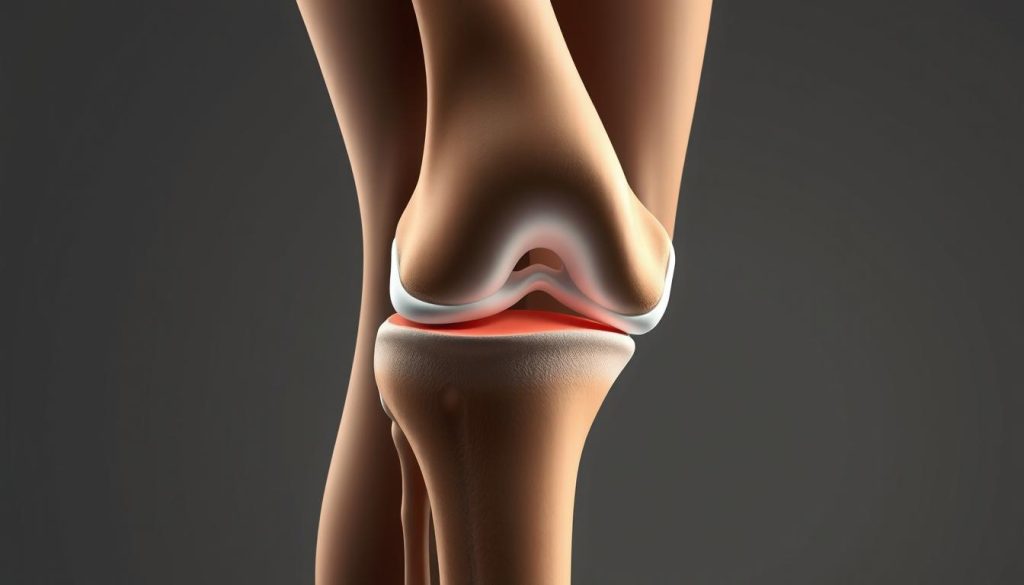 A detailed cross-section of the human knee joint, showcasing the various ligaments that provide stability. Crisp, anatomical rendering with a clean, scientific aesthetic. Subtle lighting from above casts gentle shadows, emphasizing the intricate ligament structures. The middle ground features the anterior and posterior cruciate ligaments, lateral and medial collateral ligaments, and the patella tendon. The background is a muted, neutral tone, allowing the ligaments to take center stage. Rendered with a high degree of realism and precision, conveying the complexity of knee joint biomechanics. A detailed cross-section of the human knee joint, showcasing the various ligaments that provide stability. Crisp, anatomical rendering with a clean, scientific aesthetic. Subtle lighting from above casts gentle shadows, emphasizing the intricate ligament structures. The middle ground features the anterior and posterior cruciate ligaments, lateral and medial collateral ligaments, and the patella tendon. The background is a muted, neutral tone, allowing the ligaments to take center stage. Rendered with a high degree of realism and precision, conveying the complexity of knee joint biomechanics.
